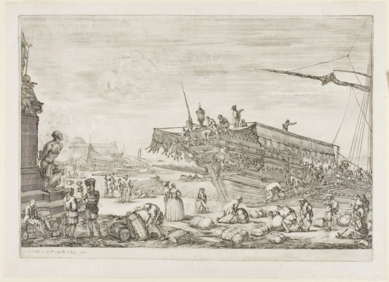 Changement d’une galère de l’ordre de Saint Etienne, 1654/55, Stefano della Bella, Italian, 1610-1664, Italy, Etching on paper, 244 x 350 mm (plate), 277 x 380 mm (sheet)