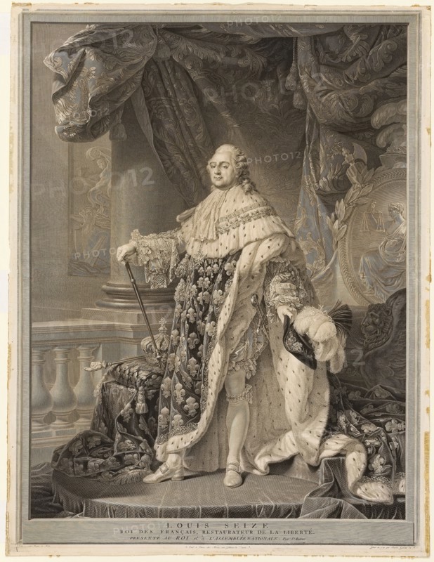Louis XVI, 1790, printed after 1815, Charles Clément Bervic (French, 1756-1822), after Antoine Francois Callet (French, 1741-1823), France, Engraving in black on cream laid paper, 632 × 479 mm (image), 704 × 541 mm (sheet)