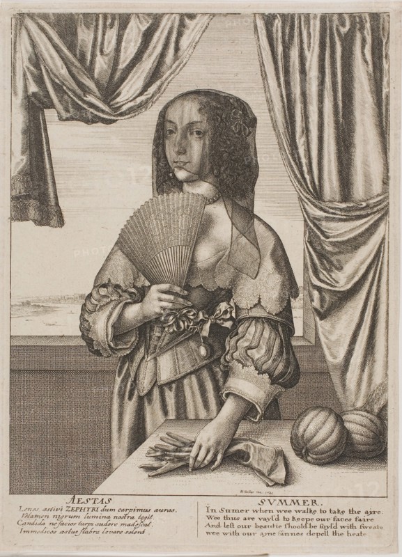 Summer, 1641, Wenceslaus Hollar, Czech, 1607-1677, Bohemia, Etching on ivory laid paper, 222 × 173 mm (image), 247 × 178 mm (plate), 253 × 184 mm (sheet)