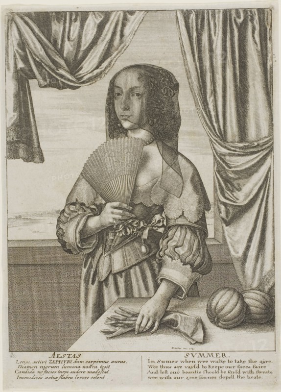Summer, 1641, Wenceslaus Hollar, Czech, 1607-1677, Bohemia, Etching on gray wove paper, 245 × 177 mm (plate), 250 × 180 mm (sheet)