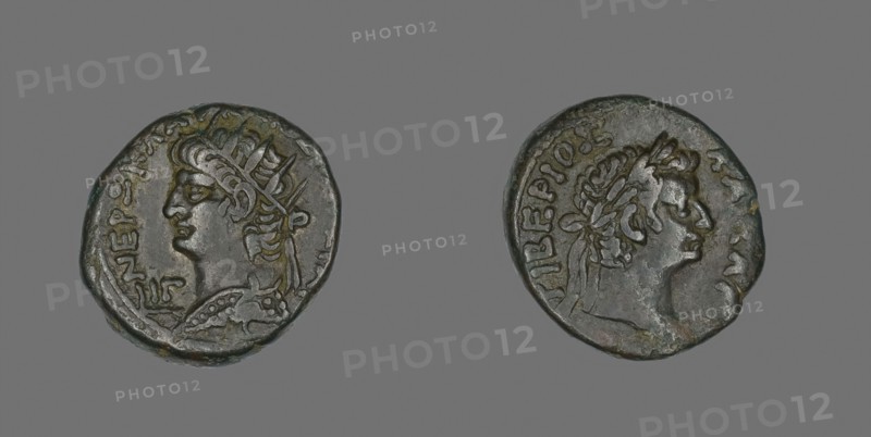Tetradrachm (Coin) Portraying Emperor Nero, AD 54/68, Roman, minted in Alexandria, Egypt, Egypt, Billon, Diam. 2.5 cm, 13.05 g