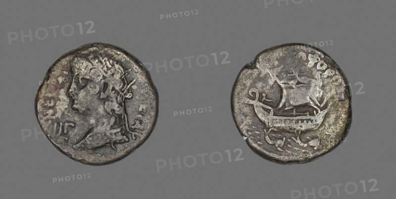 Coin Portraying Emperor Nero, AD 54/68, Roman, minted in Alexandria, Egypt, Egypt, Billon, Diam. 2.5 cm, 12.58 g