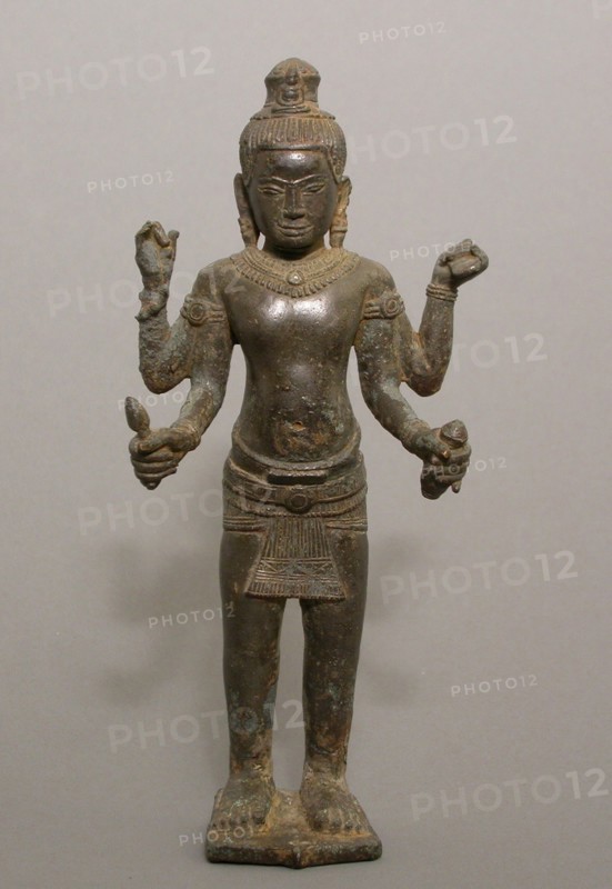 Bodhisattva Avalokiteshvara, Angkor period, late 12th/early 13th century, Cambodia, Cambodia, Bronze, 21.1 × 9.5 × 5.2 cm (8 1/4 × 3 3/4 × 2 in.)