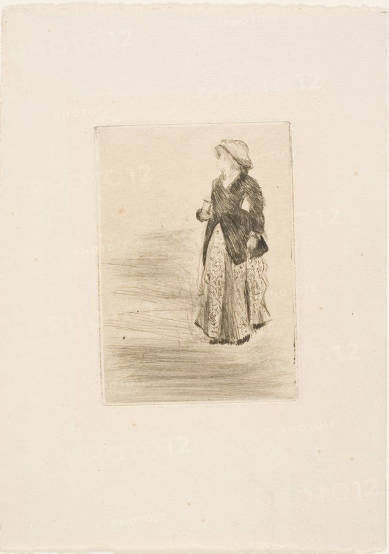 The Actress Ellen Andrée, 1879, Edgar Degas, French, 1834-1917, France, Drypoint on buff laid paper, 112 × 79 mm (image/plate), 219 × 157 mm (sheet)