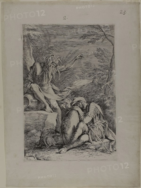 The Dream of Aeneas, 1663–1664, Salvator Rosa, Italian, 1615-1673, Italy, Etching on ivory laid paper, 343 x 236 mm (plate), 466 x 338 mm (sheet)