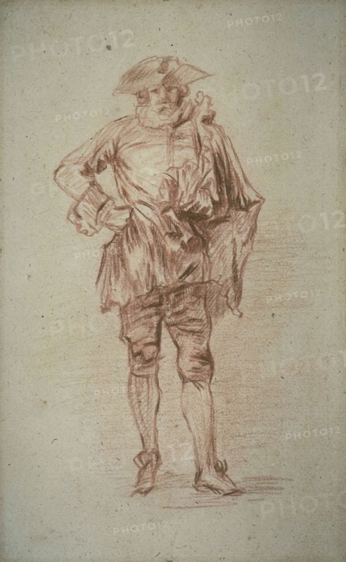Standing Gentleman, n.d., Nicolas Lancret, French, 1690-1743, France, Red chalk, with stumping, and touches of brown chalk, on tan laid paper, 283 × 173 mm
