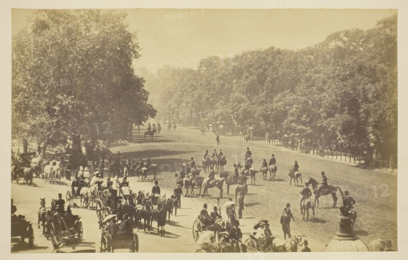 Rotten Row, 1850–1900, probably English, 19th century, England, Albumen print, from the album "Views of London