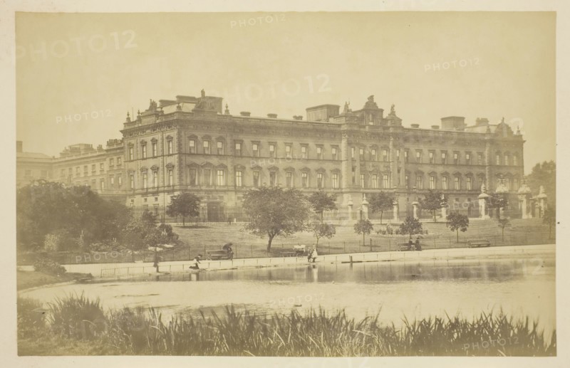 Buckingham Palace, 1850–1900, probably English, 19th century, England, Albumen print, from the album "Views of London