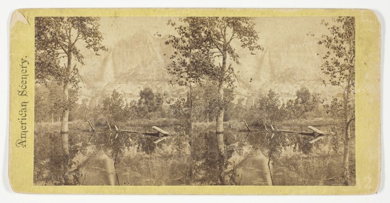 Yosemite Falls, Yosemite Valley, California, Late 19th century, American, United States, Albumen print, stereo, from the series "American Scenery