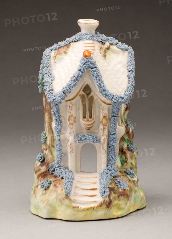 Incense Burner, c. 1830, England, Staffordshire, Staffordshire, Glazed earthenware with polychrome enamel decoration, 17.1 x 10.2 x 7.4 cm (6 11/16 x 4 x 2 7/8 in.)