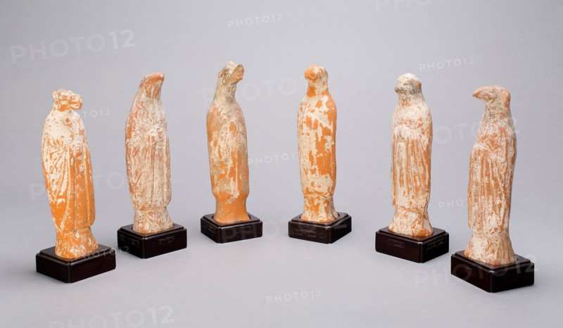Six Zodiac Figures, Wei dynasty (386–550), China, Earthenware with traces of slip, A (monkey): 19.1 × 5.6 × 4.5 cm (7 1/2 × 2 3/16 × 1 3/4 in.)