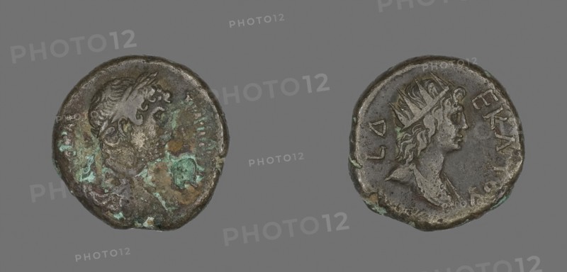Tetradrachm (Coin) Portraying Emperor Hadrian, AD 117/138, Roman, minted in Alexandria, Egypt, Egypt, Billon, Diam. 2.4 cm, 12.30 g