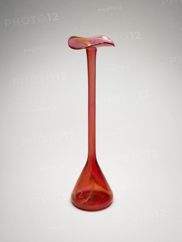 Clutha Vase, c. 1895, Designed by Christopher Dresser, English, born Scotland, 1834-1904, Made by James Couper & Sons, Glasgow, 1850-1922, Glasgow, Blown glass, 42.8 × 11.1 cm (16 7/8 × 4 3/8 in.)