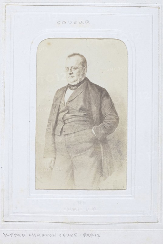 Camillo Benso, Count of Cavour, 1860–69, Alfred Chardon Jeune, French, 1830-1897, Paris, Albumen print, 8.4 × 5.5 cm (image/paper), 10.1 × 6.2 cm (mount)