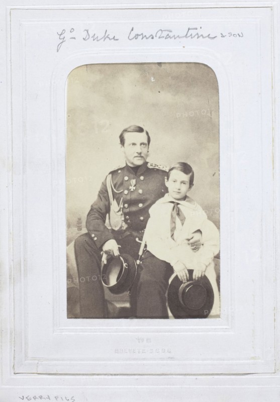 Grand Duke Constantine and Son, 1860–69, Verry Fils, French, active mid to late 19th century, France, Albumen print, 8.7 × 5.5 cm (image/paper), 10.5 × 6.2 cm (mount)