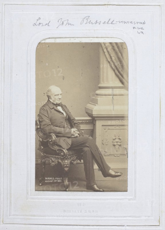 Lord John Russell, 1861, John Jabez Edwin Mayall, American, 1813-1901, United States, Albumen print, 8.6 × 5.6 cm (image/paper), 10.5 × 6.3 cm (mount)