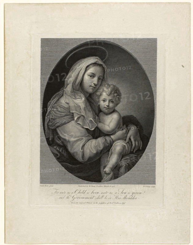 Madonna and Child, 1798, William Sharp (British, 1749-1824), after Carlo Dolci (Italian, 1616-1686), England, Engraving on ivory laid paper, 244 × 195 mm (image), 294 × 224 mm (plate), 404 × 313 mm (sheet)