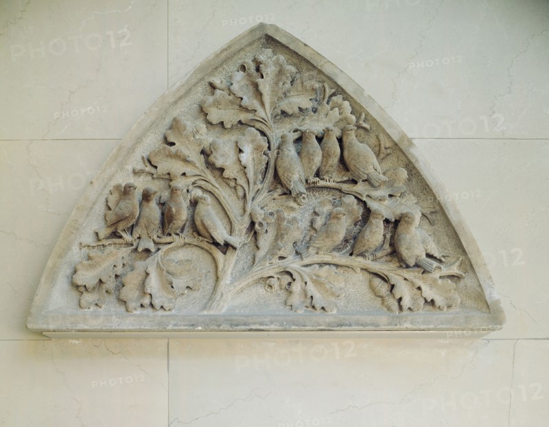 E. W. Blatchford Residence: Lunette Depicting Autumn, c. 1875/77, Peter Bonnett Wight, American, 1838-1925, Sculptor: James Legge, American, 1830-1890, Chicago, Sandstone, Appro×. 29 × 46 × 6 in.