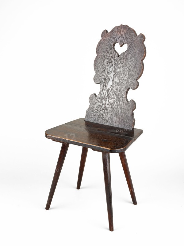 Side Chair, 1825/75, American, 19th century, Zoar, Ohio, Zoar, Chestnut and oak, 97.8 × 45.8 × 35.5 cm (38 1/2 × 18 × 14 in.)