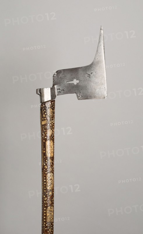 Miner’s Processional Axe, 1675, German, Saxony, Saxony, Steel, wood, and staghorn, L. 92.7 cm (36 1/2 in.)