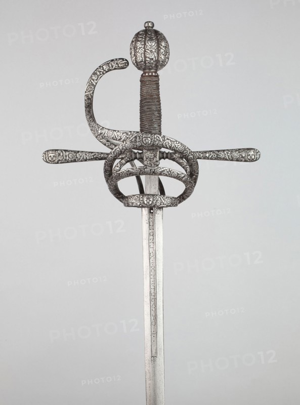 Rapier, c. 1610/30, German, probably Solingen, Solingen, Steel, silver, and wood, Overall L. 125 cm (49 1/4 in.)