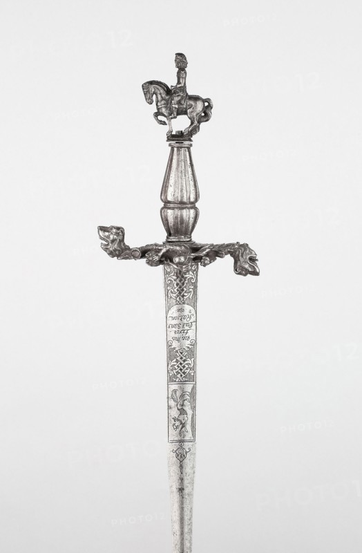 Smallsword, Crossguard and Pommel: c. 1650, Blade: early 18th century, Grip: c. 1550, Crossguard and Pommel: attributed to Gottfried Christian Leygebe, German, Nuremberg, 1630-1683, Blade: French, early 18th century, Grip: German, Nuremberg, Steel with gilding and iron, Overall L. 81.5 cm (32 1/8 in.)