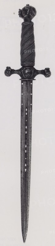 Parrying Poniard, c. 1620/30, German, Blade possibly Spanish, Germany, Steel, wood, and brass, L. 37.4 cm (14 1/16 in.)
