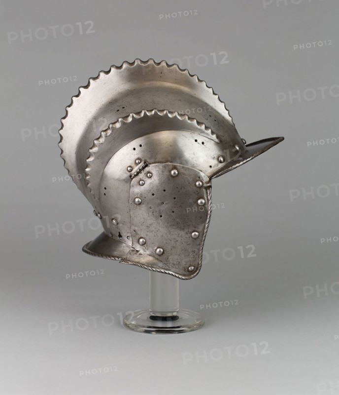 Triple-Combed Burgonet, 1540/50, South German, Augsburg, Augsburg, Steel, 20.3 × 20.3 cm (8 × 8 in.)