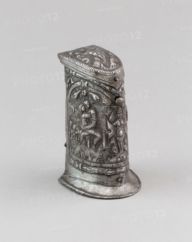 Cartridge Box, 1570/80, German, probably Brunswick, Brunswick, Steel, iron and wood, H. 12 cm (4 3/4 in.)