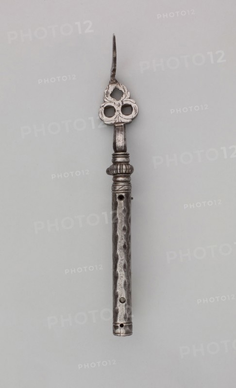 Wheel-Lock Spanner, Turnscrew, and Adjustable Powder-Measure, first half of 17th century, German, Germany, Steel, L. 20.3 cm (8 in.)