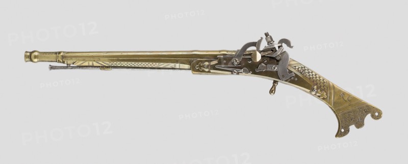 Snaphance Pistol, 1614 with restored lock, Scottish, Dundee, Dundee, Brass, steel, L. 43.8 cm (17 1/4 in.)