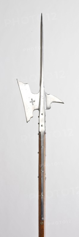 Halberd, 1625/50, Hans Ulrich Hermann, Swiss, active c. 1625, Switzerland, Steel, iron, and wood (oak), L. 233.7 cm (92 in.)