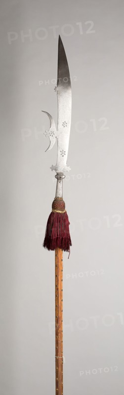 Ceremonial Glaive, 1600, Italian, Italy, Steel, wood (pine), velvet, brass, and gold, L. 287.02 cm (113 in.)