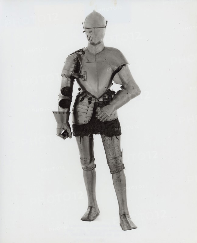 Elements of an Armor for the Joust in the Italian Fashion, c. 1570, South German, Augsburg, Germany, Steel, brass, and leather