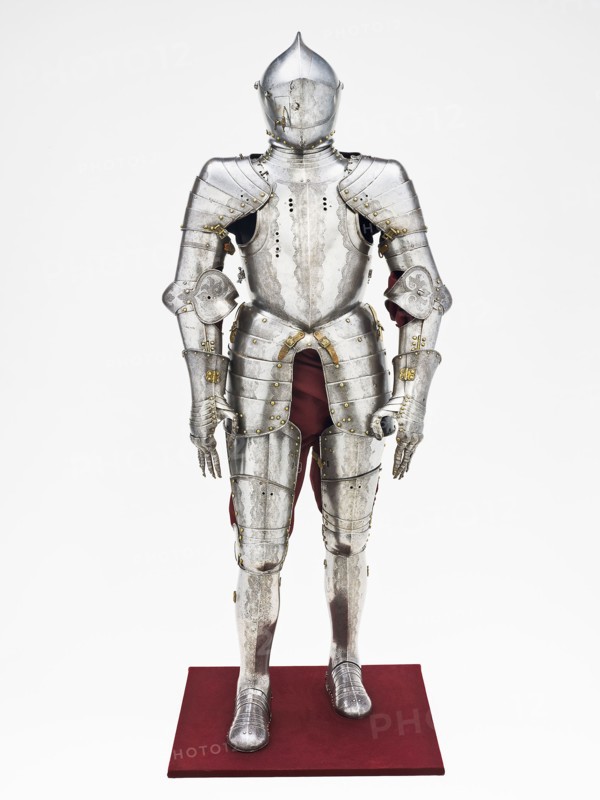 Armor for Field and Tournament, c. 1540/60 with later etching, Jörg T. Sorg, the Younger, after, German, Augsburg, active 1502-1542, Augsburg, Steel with gilding, iron, brass, leather, and cord, H. 185.4 cm (73 in.)