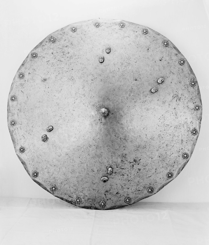 Circular Target, 16th century, German, probably Nuremberg, Germany, Steel, brass, and leather, Diam. 61 cm (24 in.)