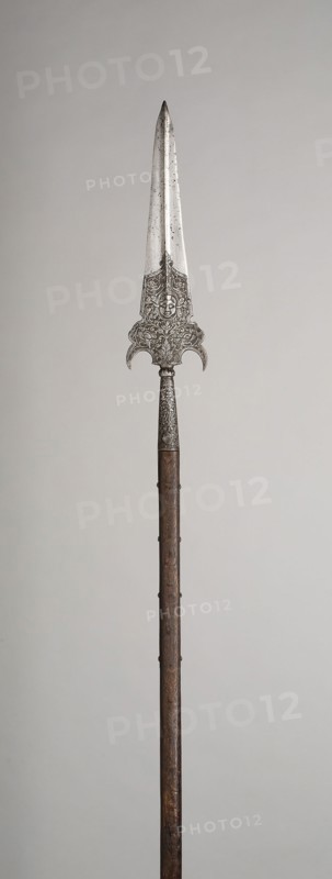 Partisan, early 17th century, French, France, Steel, wood (oak), and iron, L. 251.5 cm (99 in.)