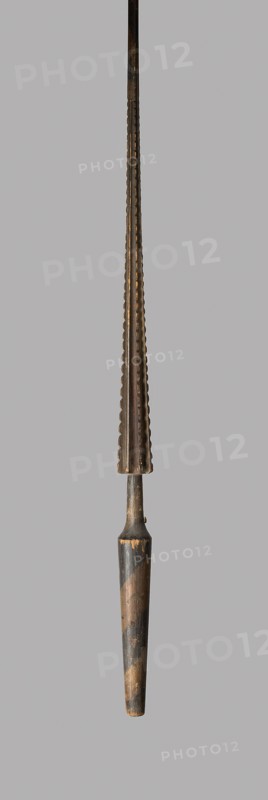 Jousting Lance, 1500/1600, German, Germany, Iron, wood (pine), gesso, and paint, L. 274.3 cm (108 in.)