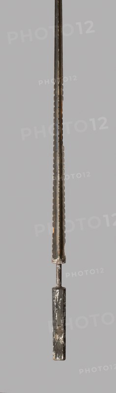Jousting Lance with Coronel, 1600/1700, German, Germany, Wood (pine), paint, and iron, L. 321.31 cm (126.5 in.)
