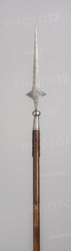 Eared Spear, 1500/1600, German, Germany, Steel and wood (pine), Blade with socket L. 49.2 cm (19 3/8 in.)
