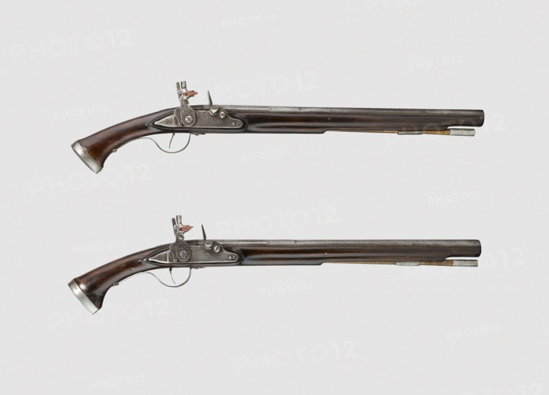 Pair of Flintlock Pistols, 1640/60, English, England, Steel, walnut, iron, and maple, L. 58.8 (23 1/8 in.)