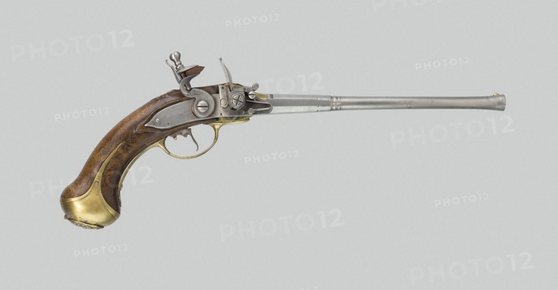 Flintlock Magazine Pistol (Lorenzoni System), c. 1680, August Wetschgin, German, active 18th century, Germany, Walnut, steel, and brass, Overall L.: 48.3 cm (19 in.)