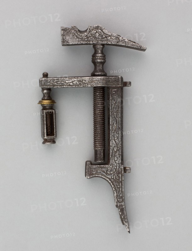 Combined Wheellock Spanner, Turnscrew, and Adjustable Powder Measure, 17th century, European, Europe, Iron