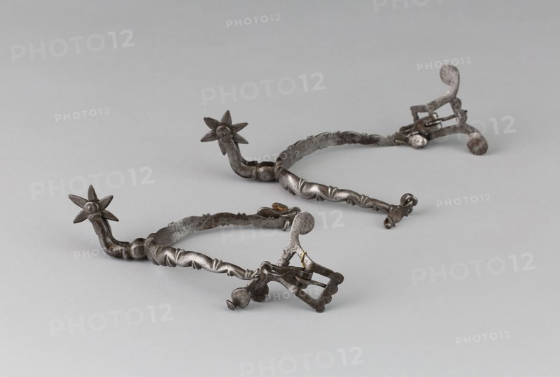 Pair of Spurs, c. 1630, Western European, Europe, Iron, L. 12.7 cm (5 in.), W. 8.9 cm (3 1/2 in)