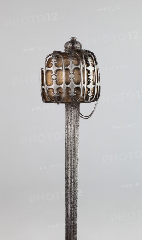 Basket-Hilted Broadsword (Claymore), c. 1760, Scottish, Scotland, Steel, wood, and leather, Overall L. 101.5 cm (39 15/16 in.)