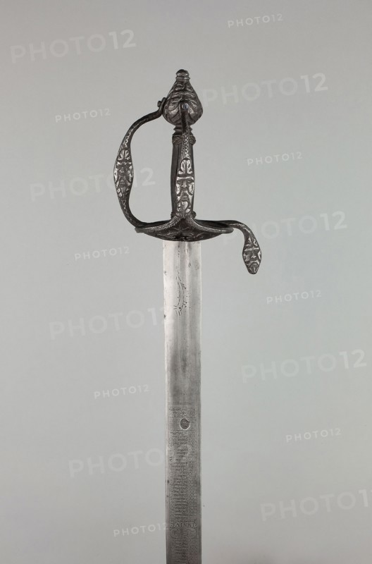 Cavalry Sword with Calendar Blade, mid–17th century, German, Germany, Steel, wood, and brass, Overall L. 97 cm (38 1/8 in.)