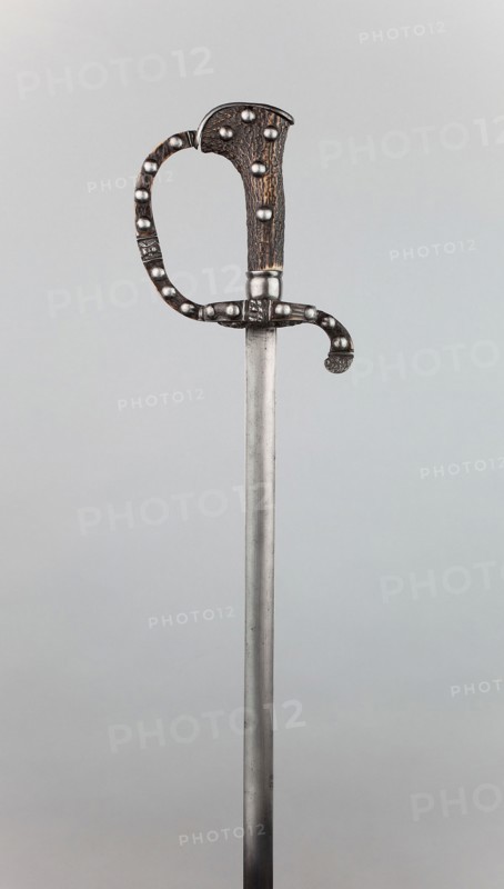 Boar Sword, 1650/60, German, Germany, Steel, staghorn, and iron, Overall L. 97 cm (38 1/2 in.)