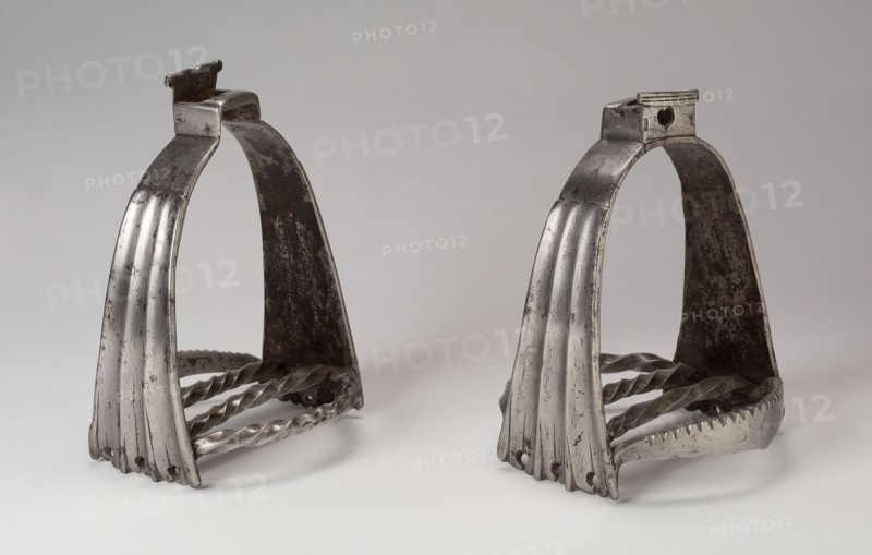 Pair of Stirrups, 16th century, German, Germany, Iron