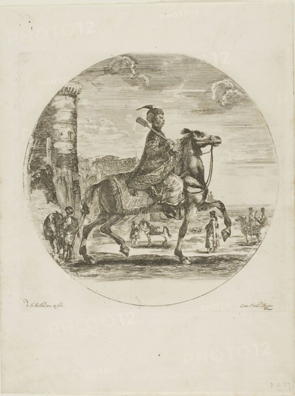 Polish Horseman, c. 1651, Stefano della Bella, Italian, 1610-1664, Italy, Etching on paper, 190 x 190 mm