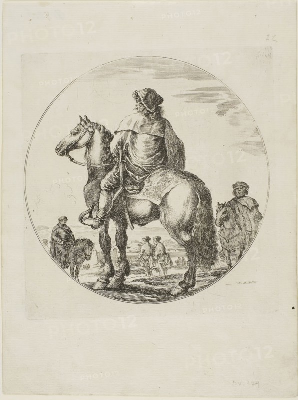 Hungarian Horseman, c. 1651, Stefano della Bella, Italian, 1610-1664, Italy, Etching on paper, 190 x 190 mm